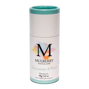 Cucumber & Mint Deodorant in Cardboard Tube by Mulberry Skincare - Zero Waste Shop Winnipeg