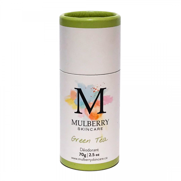 Green Tea Deodorant in Cardboard Tube by Mulberry Skincare - Zero Waste Shop Winnipeg