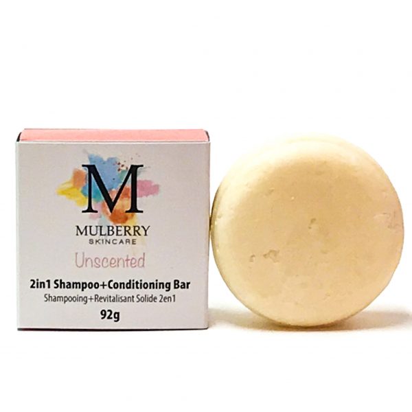 Unscented 2 in 1 Shampoo + Conditioner Bar by Mulberry Skincare - Zero Waste Shop Winnipeg