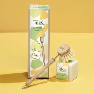 Unscented Solid Dish Soap Brush Kit by Make Nice Co. - Zero Waste Shop Winnipeg