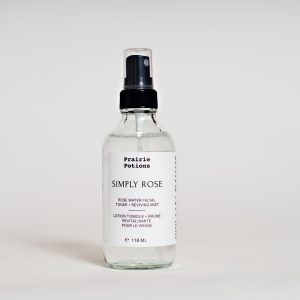Simply Rose Facial toner and Reviving Mist, 118ml glass bottle by Prairie Potions - Zero Waste Shop Winnipeg