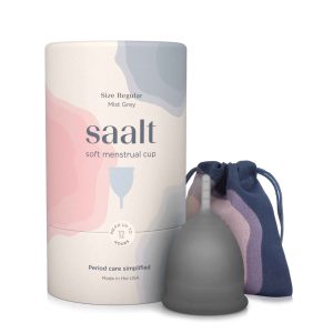 Soft Size Regular Mist Grey Menstrual Cup by Saalt - Zero Waste Bulk Shop Winnipeg