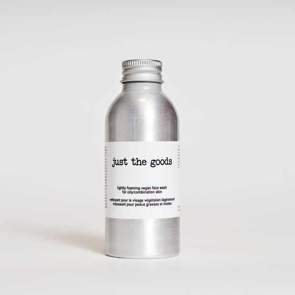 Vegan Lightly Foaming Face wash for normal/Sensitve, oily/combo, dry skin, and acne prone skin by Just the Goods - Zero Waste Shop Winnipeg